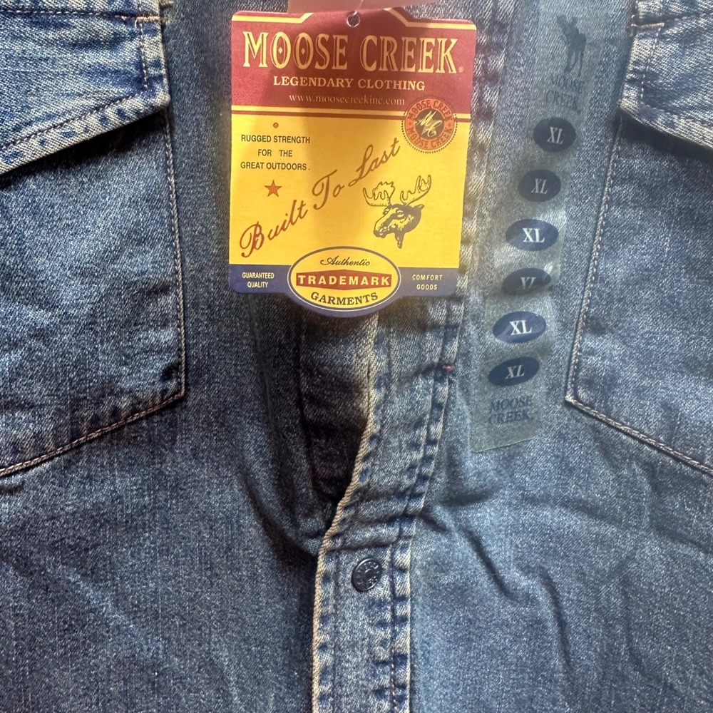 Moose Creek Men's Insulated Denim Shirt Jacket Western Quilted Lined XL - Picture 8 of 10